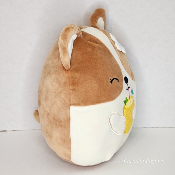 REGINA 🐶 Corgi Dog w Pina Colada Drink Original Squishmallow ☆》NWT《☆ - Picture 3 of 8